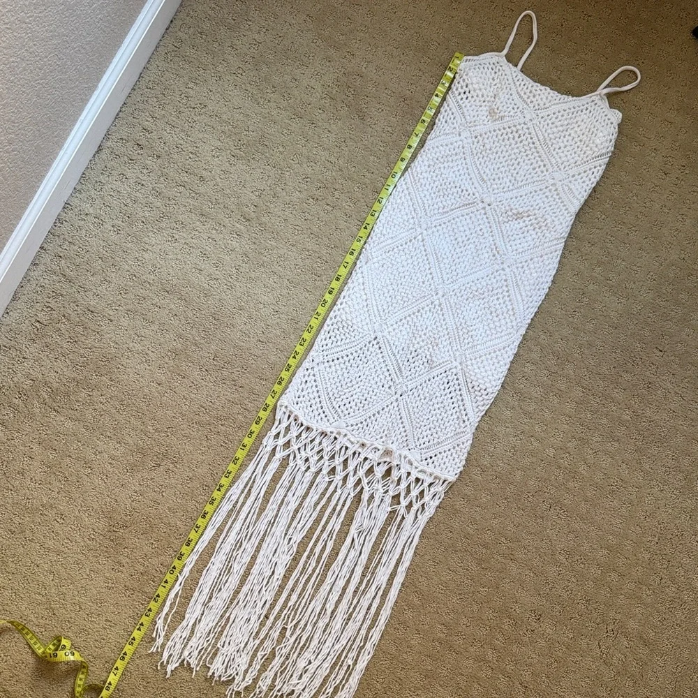 Abercrombie & Fitch Lined Crochet Fringe Mini Dress - Picture 6 of 12